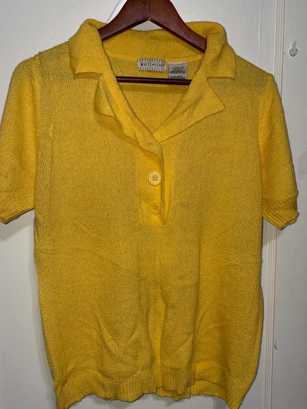 White Stag Bright Yellow Short Sleeve Polo Sweater